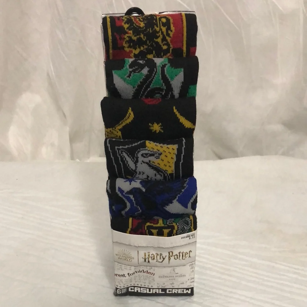 Harry Potter Crest Crew Socks - Multi House Colors